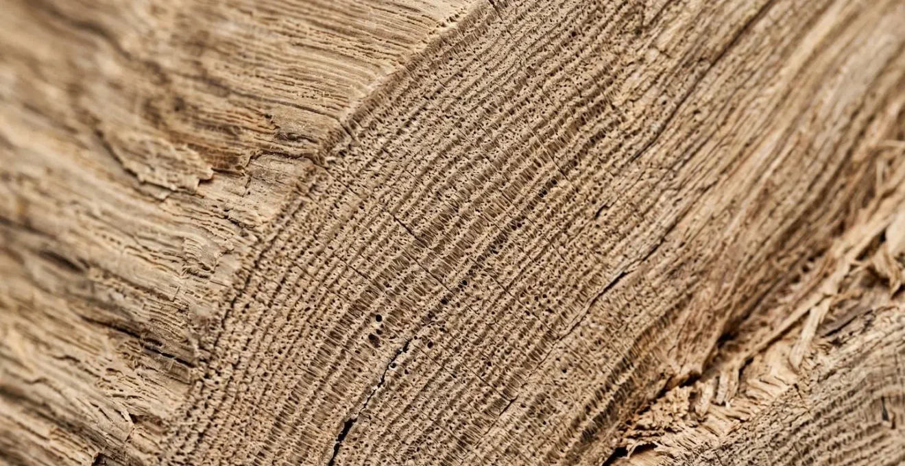 Texture détaillée du grain de bois massif certifié montrant les veines naturelles