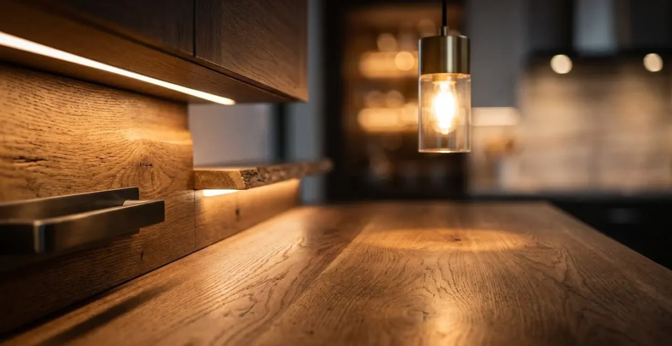 Système d'éclairage LED à trois niveaux pour comptoir de cuisine multifonction