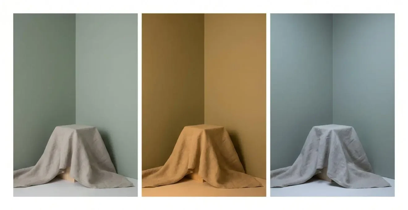 Comparaison visuelle du même mur sous trois éclairages différents montrant l'effet de métamérisme