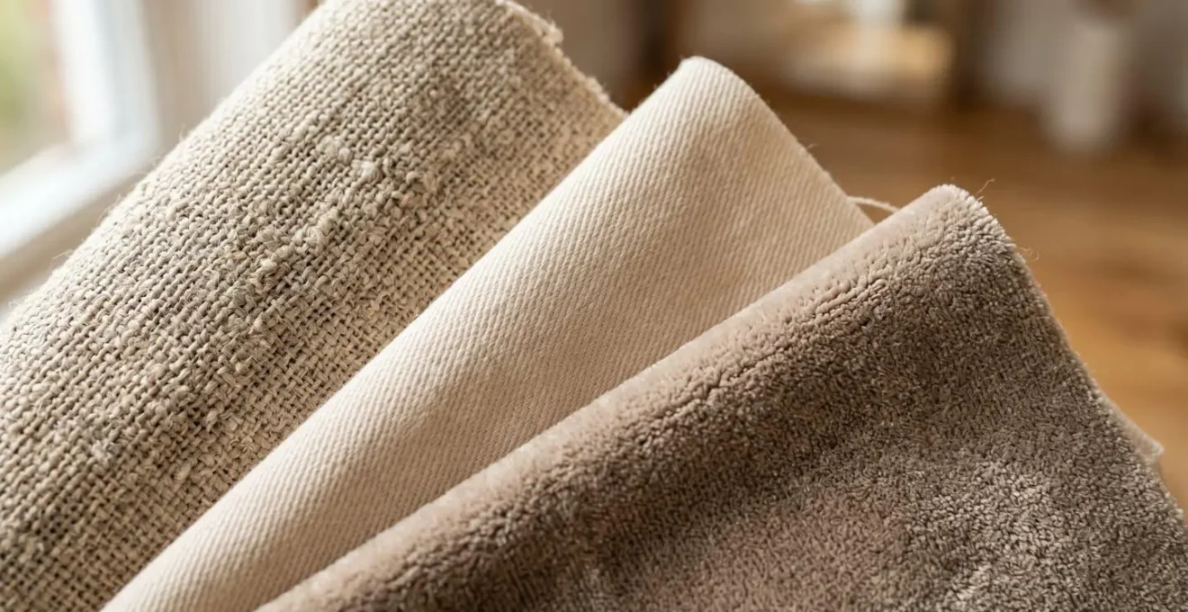 Salon avec trois nuances de beige sur différentes textures créant de la profondeur